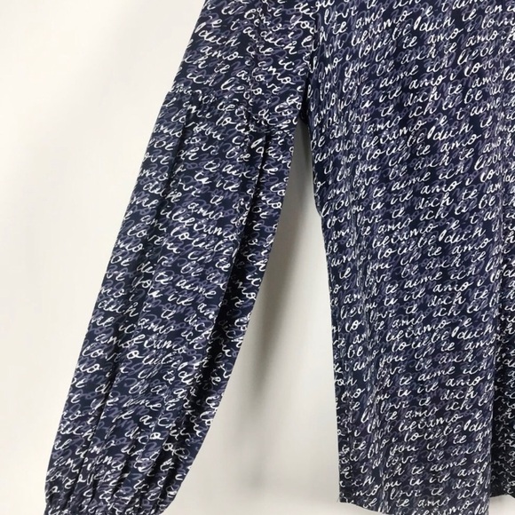 Cabi “Te Amo” Navy Blouse Size Small - Picture 5 of 7